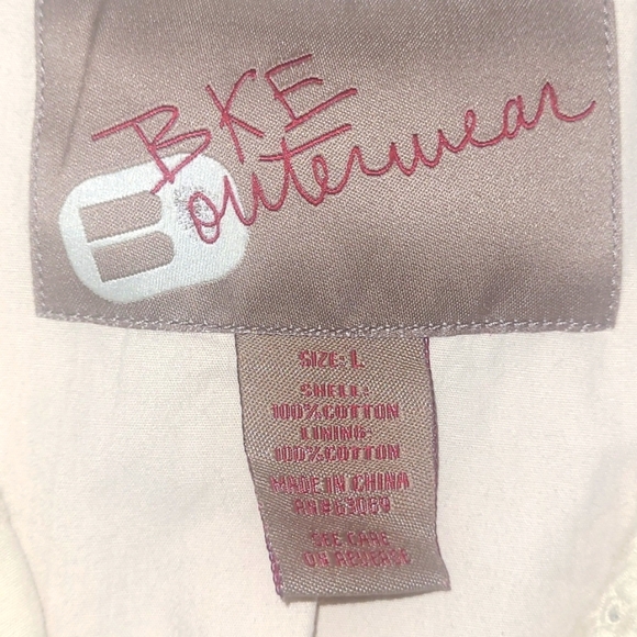 Eyelet Lace Blazer Jacket Lined Cream Ivory 100% Cotton Button - Picture 8 of 9